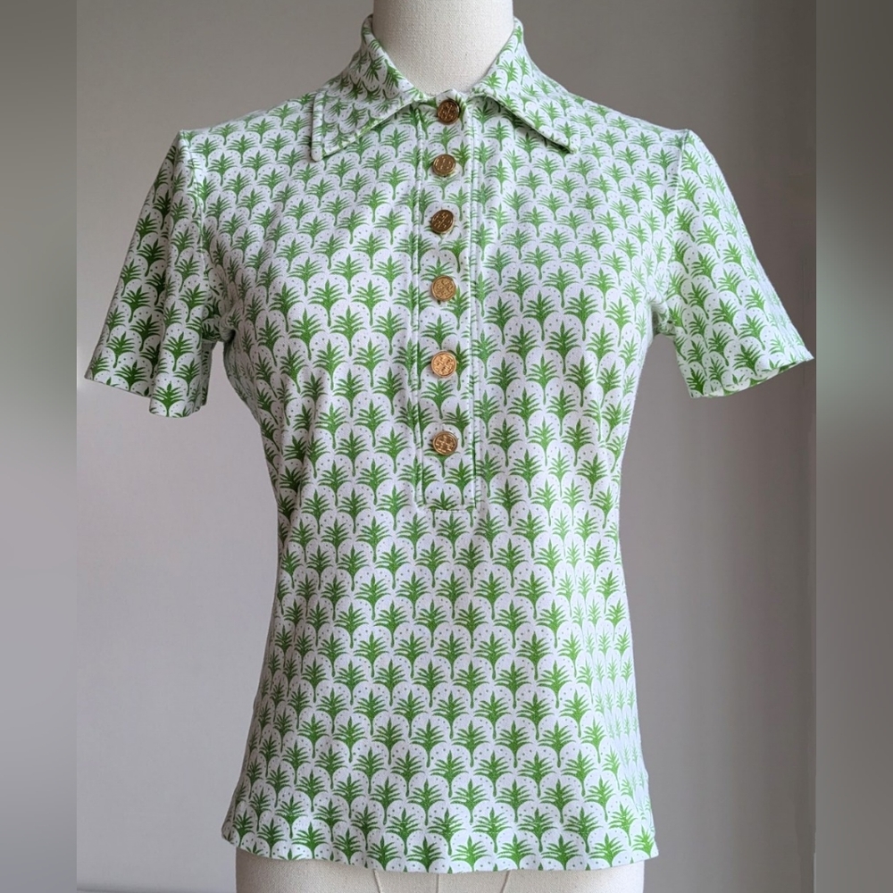 Green Patterned Women's Top
